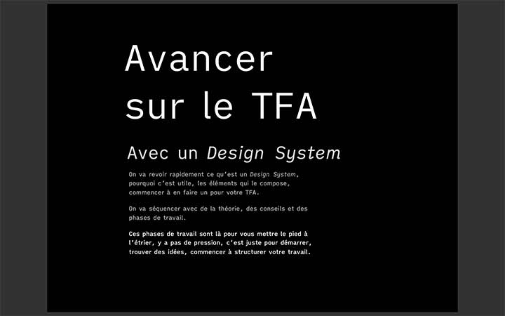 Une des slides de présentation du Design System