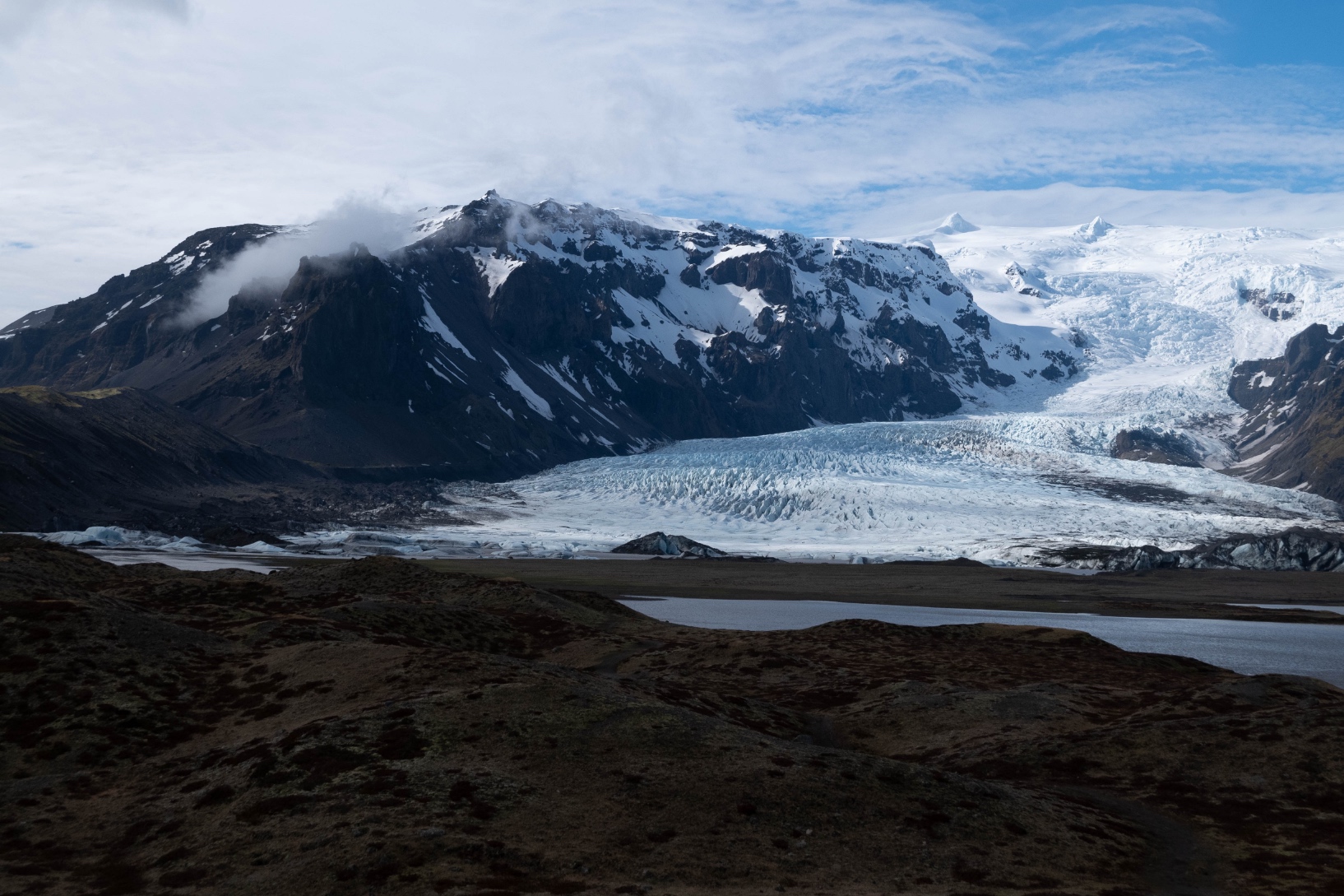 Vue d'ensemble sur le glacier Kvíárjökull